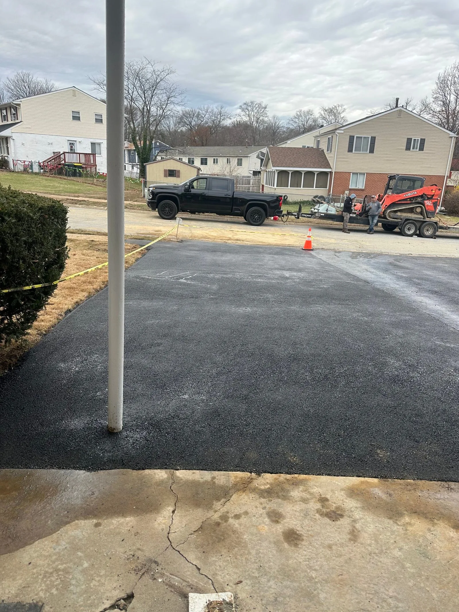Sealcoating application in progress