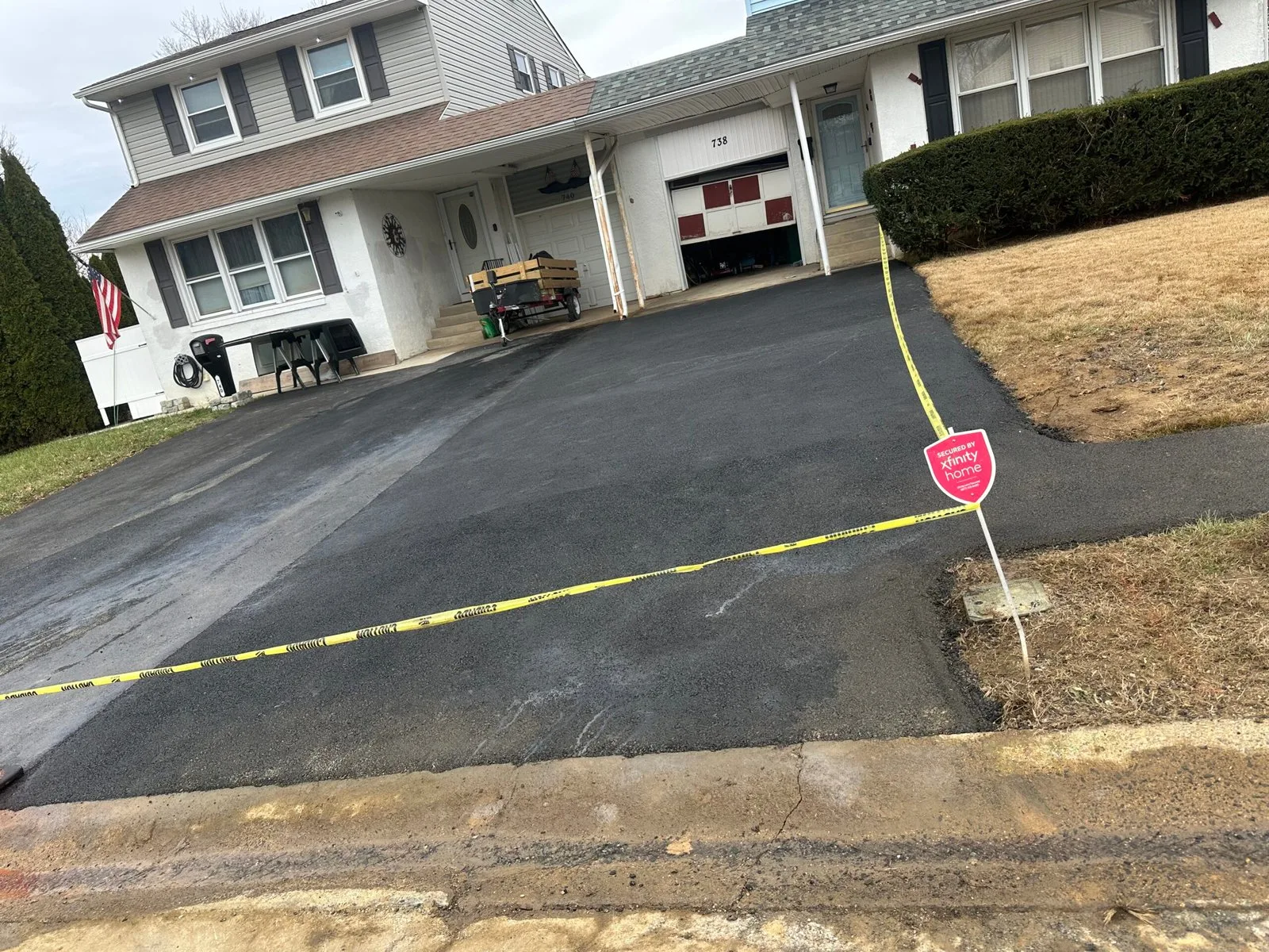 Completed sealcoating project